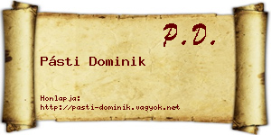 Pásti Dominik névjegykártya